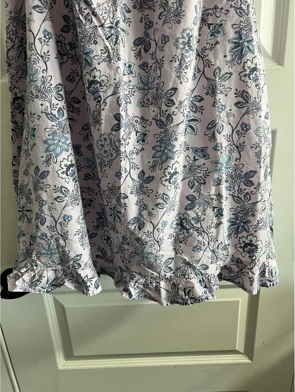 Adonna Floral 100% Cotton Cottagecore Prairie Nightgown Sz S Purple Ruffles - Picture 3 of 7